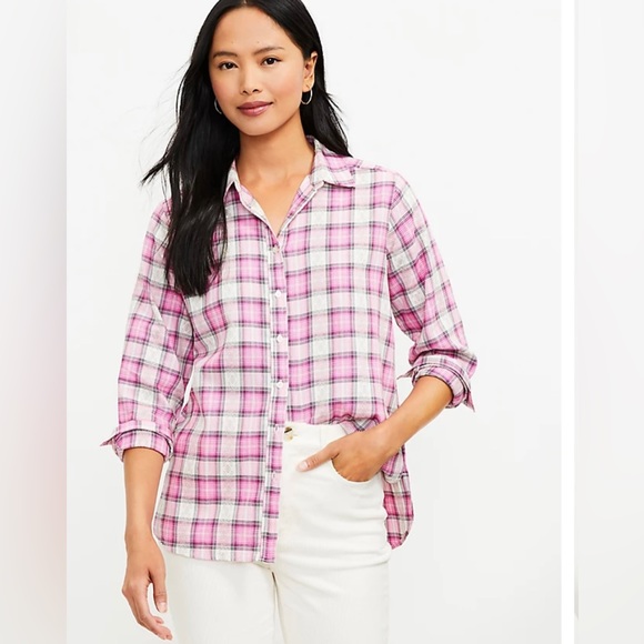 LOFT Tops - LOFT EVERYDAY PLAID SHIRT